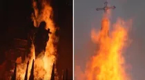 Incendio de iglesias en Chile. Crédito: EWTN Noticias (Captura de video)