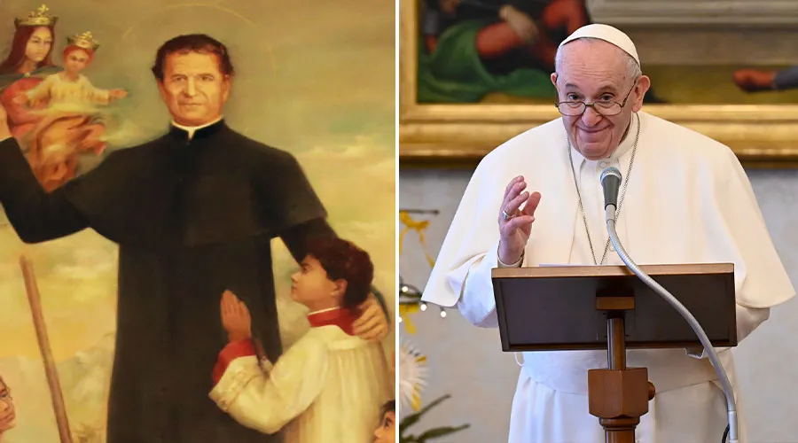 Don Bosco / Papa Francisco | Crédito: Daniel Ibañez - ACI Prensa