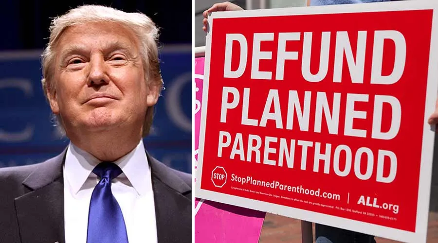 Donald Trump. Foto: Flickr de Gage Skidmore / Cartel promoviendo cortar financiamiento a Planned Parenthood. Foto: Flickr ALL Life Defender.?w=200&h=150