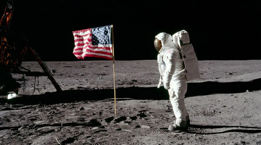 Edwin Aldrin en la Luna. Crédito: NASA