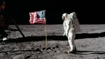 Edwin Aldrin en la Luna. Crédito: NASA 