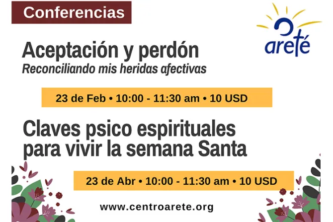 Centro Areté ofrece conferencias de psicología online sobre reconciliación y Semana Santa