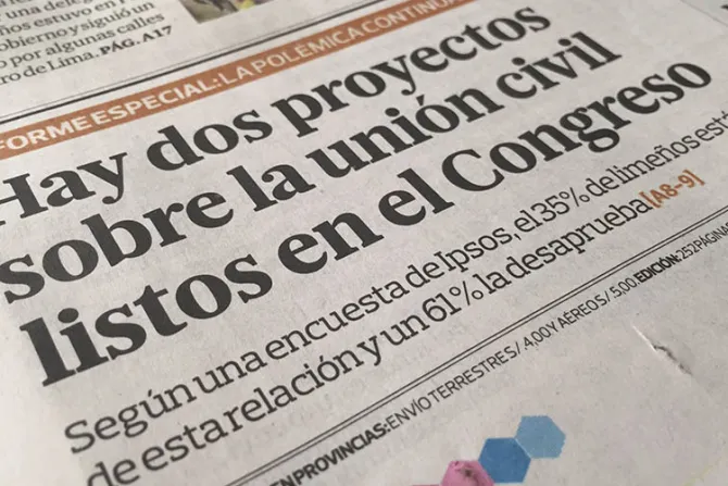 Finalmente diario El Comercio publica cifras sobre desaprobación del “matrimonio” gay en Perú