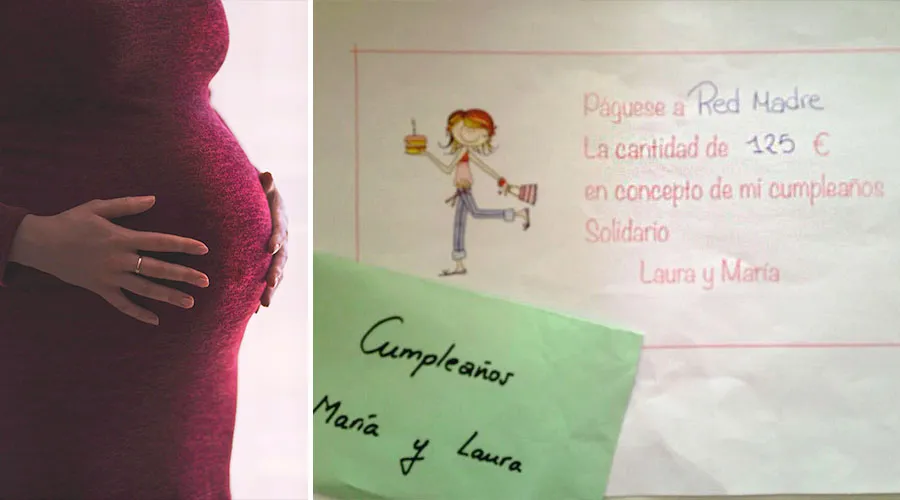 Foto referencial embarazada Pixabay / La nota con la que las niñas entregaron su donación a RedMadre