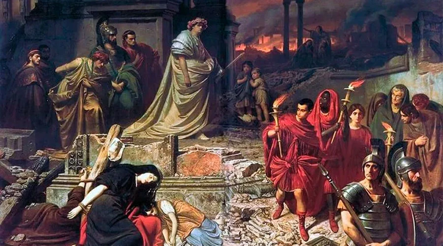 "Nerón contempla el incendio de Roma" (1861), pintura de Carl Theodor von Piloty / Crédito: Dominio Público?w=200&h=150