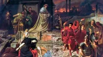 "Nerón contempla el incendio de Roma" (1861), pintura de Carl Theodor von Piloty / Crédito: Dominio Público