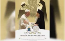 El afiche del reciente encuentro del Papa Francisco con el Patriarca ortodoxo Bartolomé I