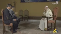Entrevista del Papa Francisco con TV2000. Foto: Captura de video.