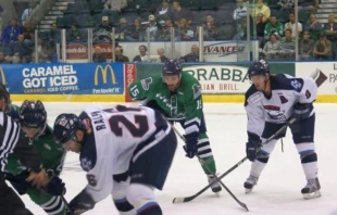 Florida Everblade enfrentando a Charlotte Checkers, el 9 de marzo de 2009. Cru00e9dito: Tthaas - Wikimedia Commons (CC BY-SA 3.0)  