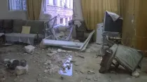 Parte de escuela católica bombardeada con misiles en Alepo (Siria) / Foto: Facebook de Christian Media Center