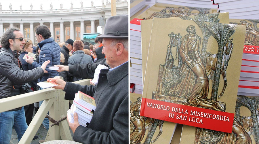 Algunos abuelos y voluntarios reparten el regalo del Papa. Foto: ACI Prensa?w=200&h=150