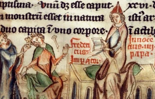 El emperador Federico II es excomulgado por el papa Inocencio IV / Wikipedia (Dominio Pu00fablico)  