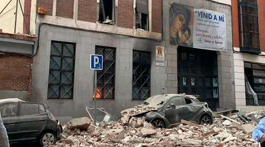 La parroquia de La Paloma tras la explosión. Foto: Twitter @Jnxx251