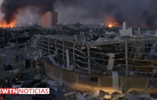 Una vista de Beirut tras las explosiones de ayer. Cru00e9dito: EWTN Noticias 