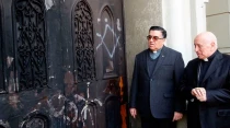 Cardenal Ricardo Ezzatti inspecciona iglesia de la Gratitud Nacional / Foto Twitter de 24 Horas TVN