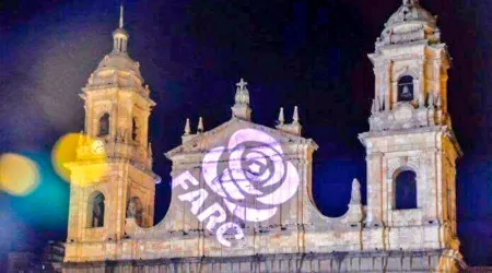 Controversia en Colombia por proyección del logo de las FARC en Catedral de Bogotá