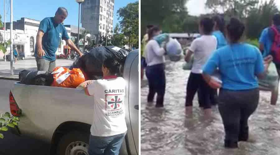 Voluntarios ayudan a damnificados / Foto: Facebook Cáritas Argentina Corrientes - Oficial?w=200&h=150