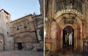 Fachada de la Bsilica del Santo Sepulcro. Flickr (Jorge Lu00e1scar).Edu00edculo del Santo Sepulcro. Martha Calderon (Aci Prensa) 
