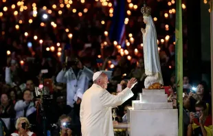 El Papa Francisco visita el Santuario de Nuestra Señora de Fátima el 12 de mayo de 2017 / Crédito: LUSA Press Agency 