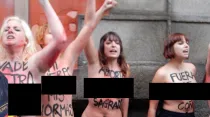 Las Femen que fueron arrestadas en noviembre de 2013. Crédito: Blanca Ruiz (ACI Prensa)