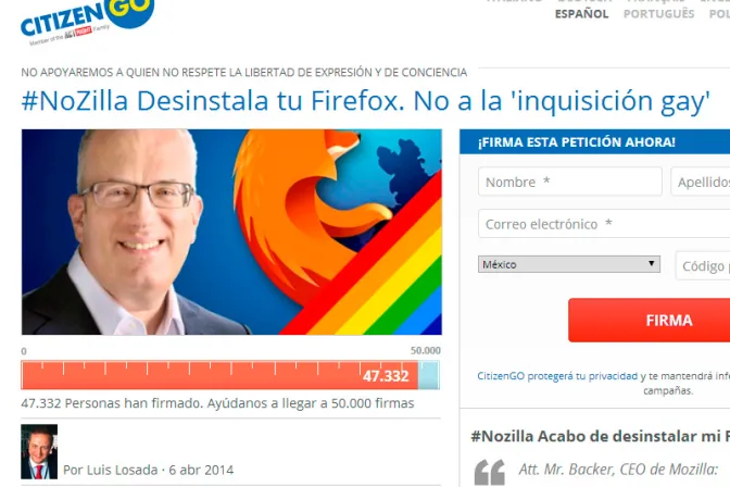 #NoZilla: 47 mil llaman a boicot contra Mozilla Firefox por ceder a presión del lobby gay