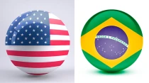 Banderas de Estados Unidos y Brasil / Cru00e9dito: Pixabay