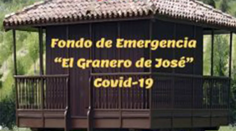 Cartel del Fondo de Emergencia "El Granero de José". Crédito: Cáritas Castrense