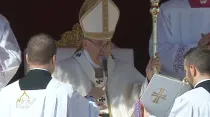 Lectura de la fórmula de canonización por el Papa Francisco / CTV (Captura de YouTube)