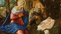Fragmento del u00f3leo La Natividad de Jacobo Tintoretto 