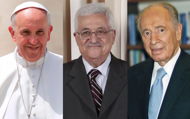 Papa Francisco / Mahmoud Abbas / Shimon Peres (Foto CNA / Lawrence Jackson / David Shankbone)