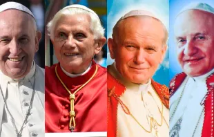 Francisco / Benedicto XVI / San Juan Pablo II / San Juan XXIII. Foto ACI Prensa 