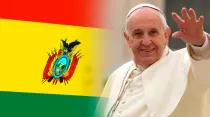 Bandera de Bolivia. DominioPublico - Papa Francisco. Foto Daniel Ibáñez / ACI Prensa