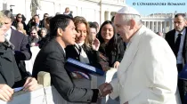 Encuentro del Papa Francisco con Diego Martínez. Foto: L'Osservatore Romano.
