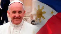 Papa Francisco (Daniel Ibañez - ACI Prensa)   /   Bandera Filipinas (Wikipedia Mike González - CC BY SA 3.0)