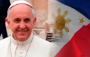 Papa Francisco (Daniel Ibañez - ACI Prensa)   /   Bandera Filipinas (Wikipedia Mike González - CC BY SA 3.0) 