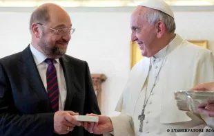 Martin Schulz y el Papa Francisco. Foto: L'Osservatore Romano 