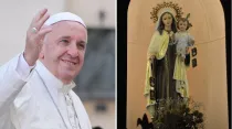 El Papa Francisco y la Virgen del Carmen. Crédito: Santiago Mejía LC/Rita Laura - Cathopic