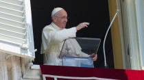 Papa Francisco al presidir el rezo del u00c1ngelus hoy. Foto: L'Osservatore Romano