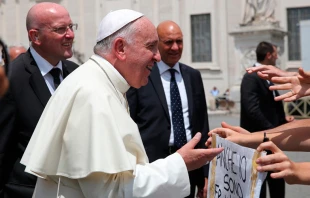 El Papa Francisco en la audiencia general de este miu00e9rcoles. Foto: Petrik Bohumil / ACI Prensa 