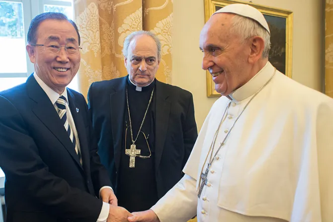Ban Ki Moon agradece al Papa Francisco por la visita que hará a la ONU