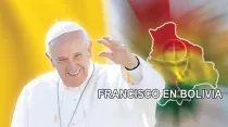 Afiche de visita del Papa Francisco a Bolivia. Foto: Facebook oficial Francisco en Bolivia.