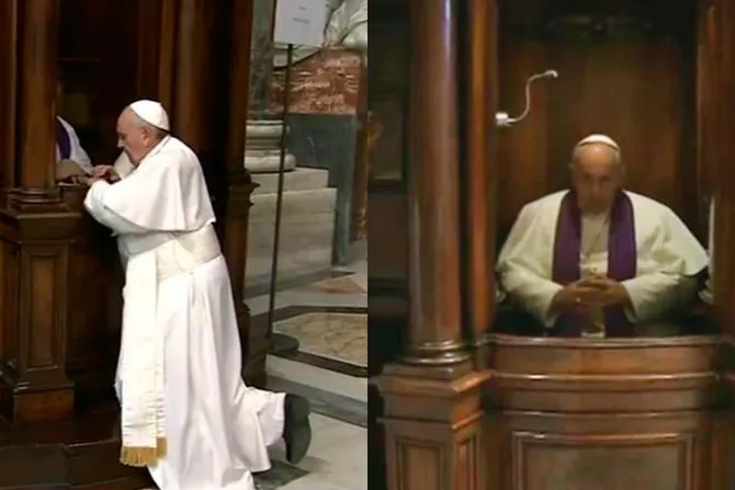 Papa Francisco se confiesa y confiesa en la Basílica de San Pedro
