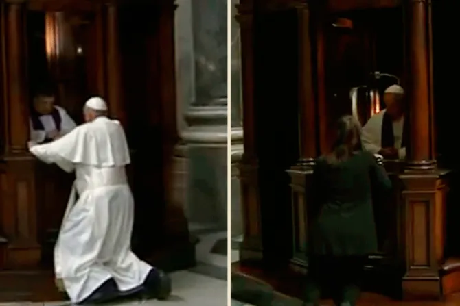 VIDEO: Papa Francisco se confiesa y confiesa a varios fieles en la Basílica de San Pedro