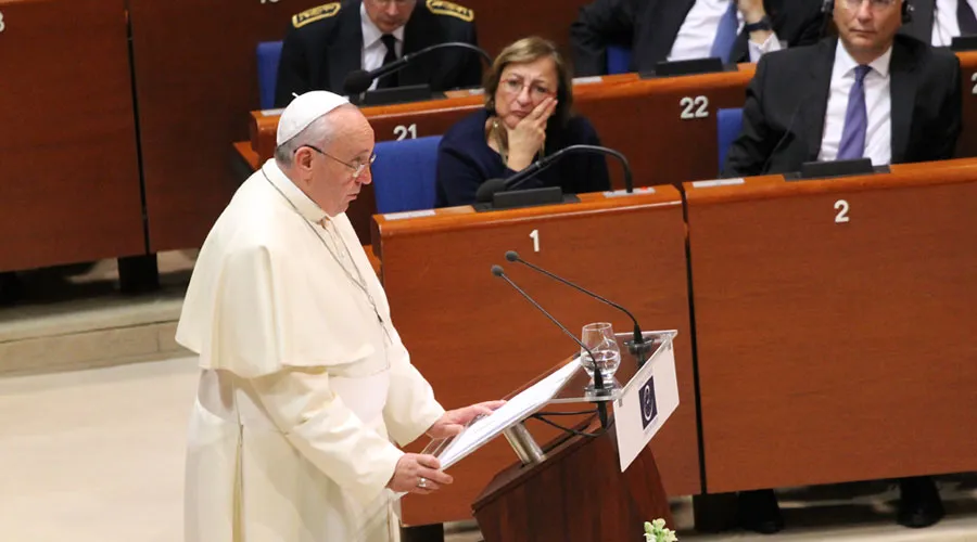 El Papa Francisco en el Consejo de Europa / Foto: Alan Holdren (ACI Prensa)