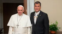 Papa Francisco y Rafael Correa / Foto: L'Osservatore Romano