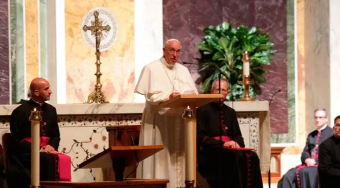 Papa Francisco en encuentro con los obispos de Estados Unidos. Foto: Alan Holdren / ACI Prensa?w=200&h=150