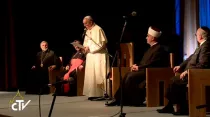 Papa Francisco en encuentro ecuménico e interreligioso en Sarajevo. Foto: Captura de video / CTV.