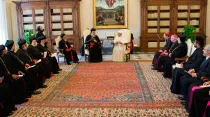 El Papa Francisco en el encuentro con los ortodoxos esta mañana. Foto L'Osservatore Romano