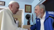 Encuentro del Papa Francisco con Fidel Castro, en 2015. Foto: Cortesía de Alex Castro.