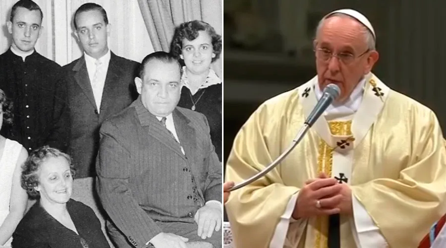 Los esposos Bergoglio y sus hijos (izq.) / Papa Francisco elevando su petición?w=200&h=150
